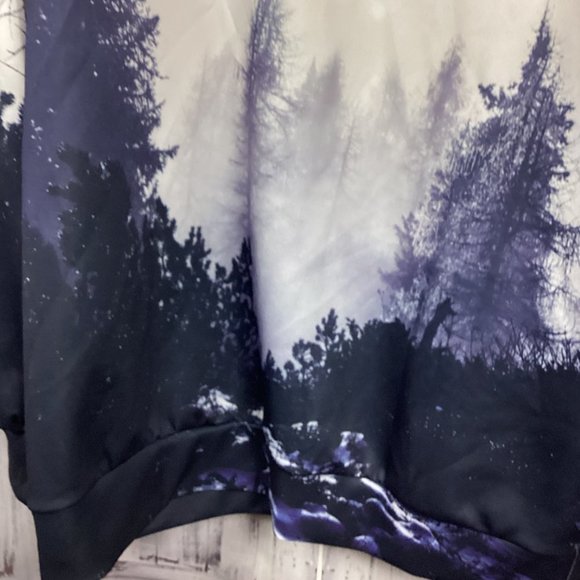 Woods Forest Print Sweatshirt Hoodie XXL - Picture 6 of 7